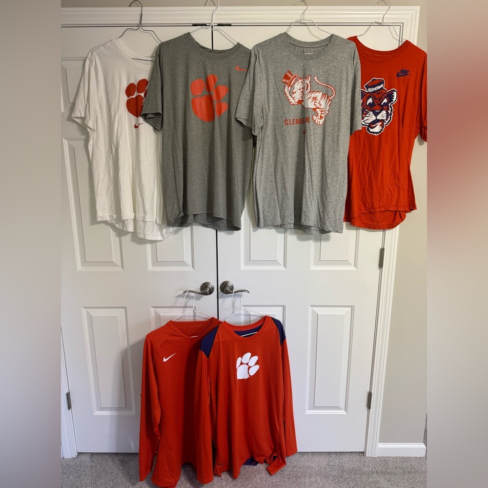 Clemson Nike Men's Tees - White, Gray, Orange XL
